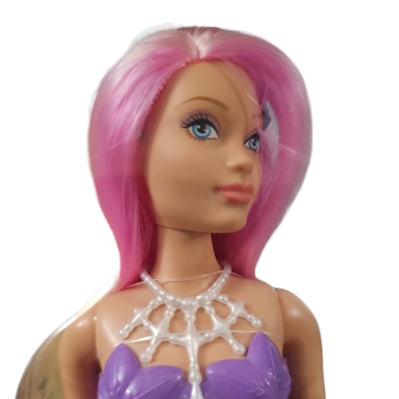 Barbie Dreamtopia Mermaid Doll Pink Hair, Pink Ombre Tail & Headband Accessory - Picture 3 of 7